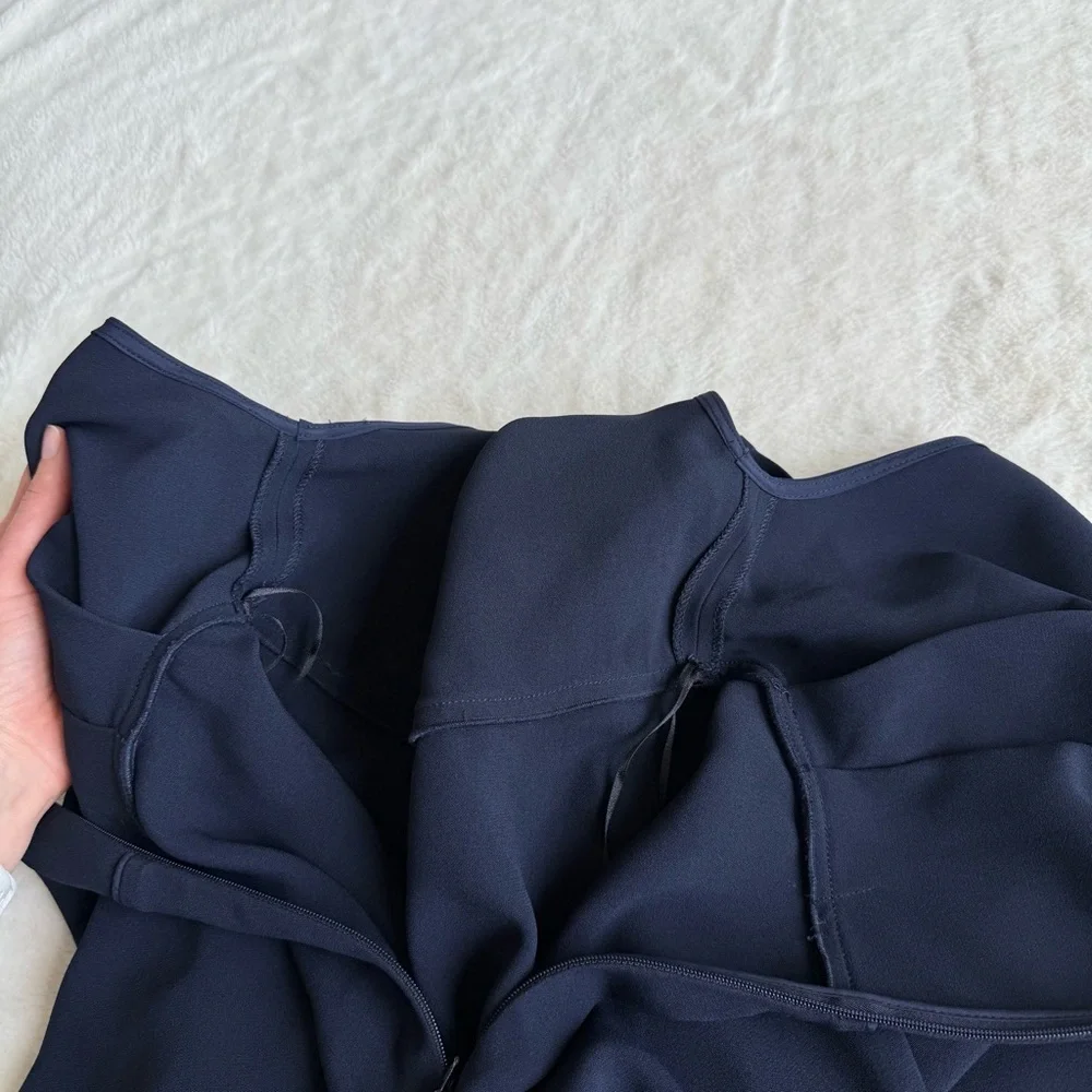 Victoria Beckham Crepe Dolman Sleeve Cut Out Navy Blue Midi Dress S (4) - Picture 11 of 13